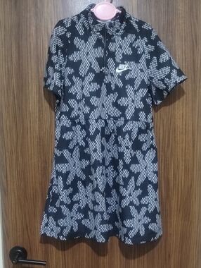 Nike Black & White Geometric Floral Mini Dress